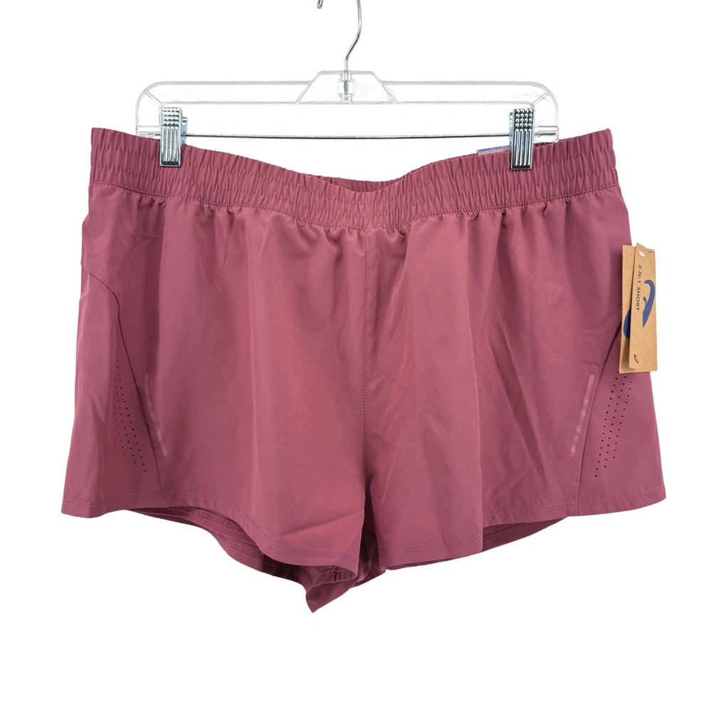 NEW Asics 2-N-1 Short Womens XL Running Shorts Pink Laser Performance Athleisure